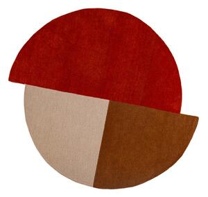 Covor cărămiziu țesut manual, rotund, din lână ø 150 cm Mia Segment – Flair Rugs