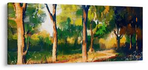 Tablou - Pădure de vară însorită, pictură (120x50 cm)