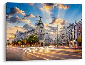 Tablou - Calle Gran Vía, Madrid, Spania (70x50 cm)