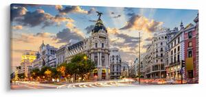 Tablou - Calle Gran Vía, Madrid, Spania (120x50 cm)
