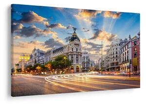 Tablou - Calle Gran Vía, Madrid, Spania (90x60 cm)