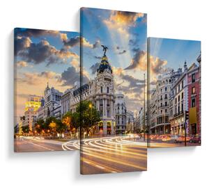 Tablou - Calle Gran Vía, Madrid, Spania (90x60 cm)