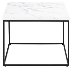Măsuță de cafea albă cu blat cu aspect de marmură 60x60 cm Barossa – Actona
