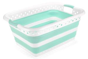 Coș de rufe pliabil Addis Collapsible Laundry Basket, alb - turcoaz