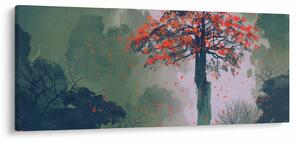 Tablou - Copacul roșu singuratic (120x50 cm)
