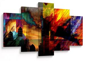Tablou - Oraș colorat, abstracție (150x105 cm)