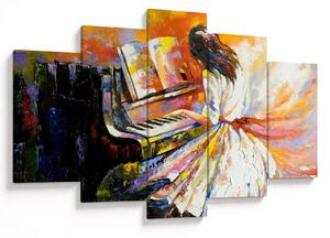 Tablou - Femeia cântând la pian (150x105 cm)