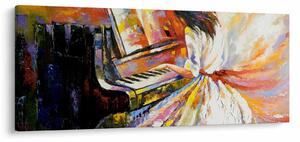 Tablou - Femeia cântând la pian (120x50 cm)