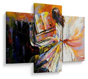 Tablou - Femeia cântând la pian (90x60 cm)
