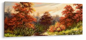 Tablou - Râu în peisaj de toamnă (120x50 cm)