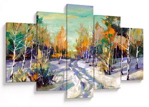 Tablou - Drum înzăpezit prin pădure (150x105 cm)
