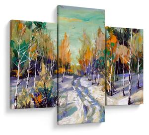 Tablou - Drum înzăpezit prin pădure (90x60 cm)