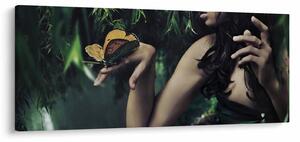Tablou - Femeia grațioasă cu fluture (120x50 cm)