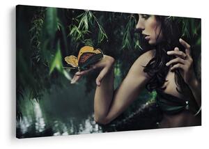 Tablou - Femeia grațioasă cu fluture (90x60 cm)
