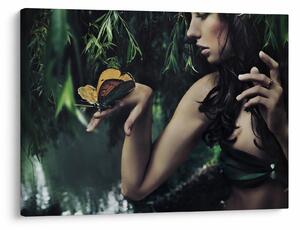Tablou - Femeia grațioasă cu fluture (70x50 cm)