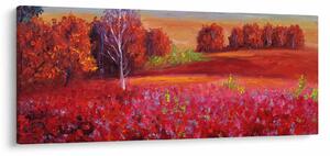 Tablou - Peisaj roșu (120x50 cm)