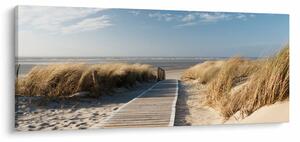 Tablou - Plaja cu nisip de pe insula Langeoog, Germania (120x50 cm)