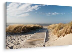 Tablou - Plaja cu nisip de pe insula Langeoog, Germania (90x60 cm)