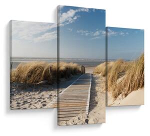 Tablou - Plaja cu nisip de pe insula Langeoog, Germania (90x60 cm)