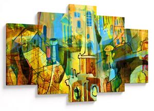 Tablou - Arhitectură, abstractizare cubistă (150x105 cm)