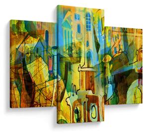 Tablou - Arhitectură, abstractizare cubistă (90x60 cm)