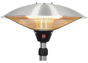 Încălzitor terasă cu picior Eurom PD2101 XXL 2100 W, 3 trepte de putere, protecție supraîncălzire, 225x60 cm, argintiu