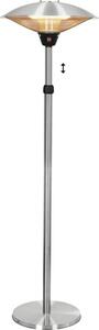 Încălzitor terasă cu picior Eurom PD2101 XXL 2100 W, 3 trepte de putere, protecție supraîncălzire, 225x60 cm, argintiu