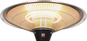 Încălzitor terasă cu picior Eurom PD2101 XXL 2100 W, 3 trepte de putere, protecție supraîncălzire, 225x60 cm, argintiu