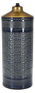 Veioză gri-crem din ceramică cu abajur textil (înălțime 55 cm) Graphs Dark – Mauro Ferretti