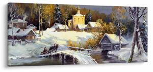 Tablou - Orășel iarna (120x50 cm)