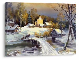 Tablou - Orășel iarna (70x50 cm)