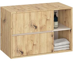 Dulap de baie Vambos W90UM 2SZ 2P (stejar artizanal + cașmir). Promo -19%. 1152124