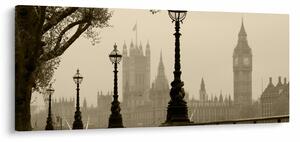Tablou - Londra în ceață, Anglia (120x50 cm)