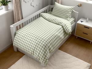 Set lenjerie de pat din microfibra pentru patut cu cearsaf GRENTIS, verde