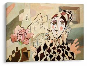 Tablou - Cubismul - arlechin și trandafir (70x50 cm)
