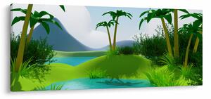Tablou - Lac în junglă (120x50 cm)