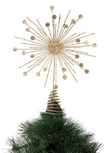 Stea metalică pentru vârful bradului, aurie, 30 cm