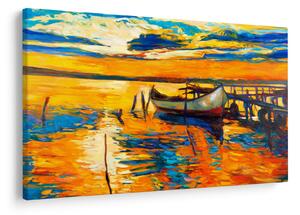 Tablou - Barca la apus de soare (90x60 cm)