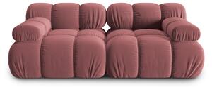 Canapea modulara Bellis cu 2 locuri si tapiterie din catifea, roz