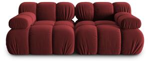 Canapea modulara Bellis cu 2 locuri si tapiterie din catifea, rosu inchis