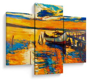 Tablou - Barca la apus de soare (90x60 cm)