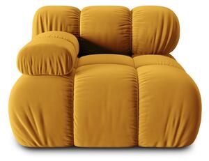 Canapea modulara Bellis cu 1 loc, colt pe partea stanga si tapiterie din catifea, galben