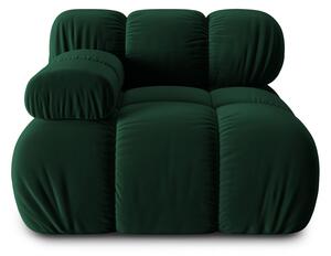 Canapea modulara Bellis cu 1 loc, colt pe partea stanga si tapiterie din catifea, verde inchis