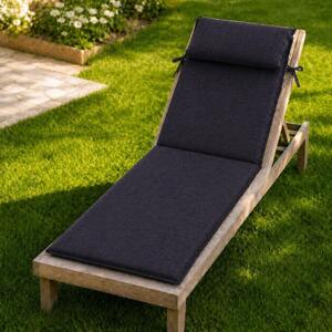 Saltea sezlong gradina pliabila 60x190 cm, cu perna reglabila si husa detasabila, negru