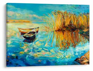 Tablou - Lacul cu bărci (70x50 cm)