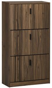 HOMCOM Dulap pentru Pantofi, Organizator de Pantofi cu 3 Sertare si Rafturi Reglabile pentru 18 Perechi, 63x24x114 cm, Nuc | Aosom Romania