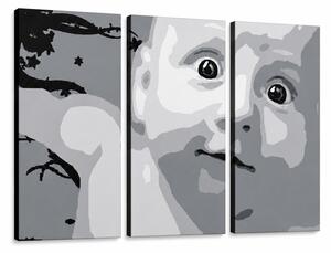 Tablou POP ART pictat manual CHILD 3 părți copil - 60x40 cm