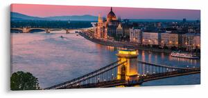Tablou - Panorama orașului Budapesta, Ungaria (120x50 cm)