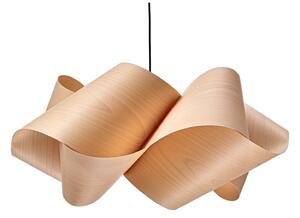 LZF LAMPS lampă suspendată Swirl, fag/nichel, Ø 54 cm, lemn, reglabil, Lemn, Camera de zi / sufragerie, Lemn, Design