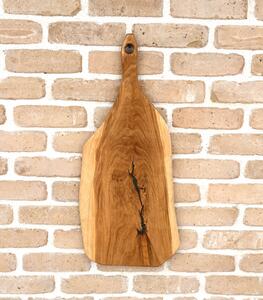 Oak Flow 68 – Platou din stejar masiv cu inserții de rășină neagră - 68x28 cm